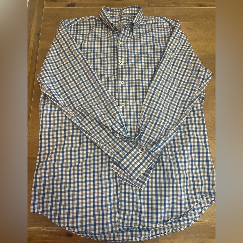 Peter Millar Collared Button Up L 100% Cotton - image 1
